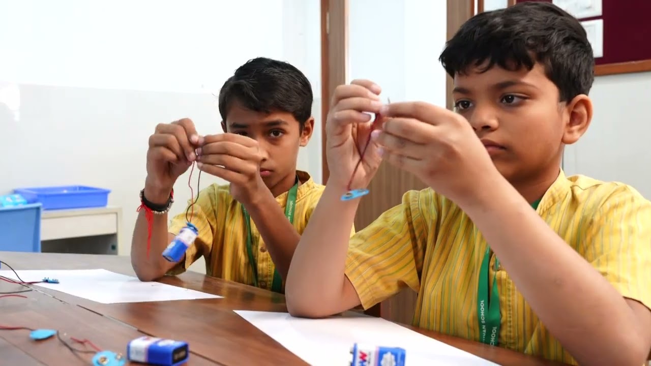 Middle school students in lab